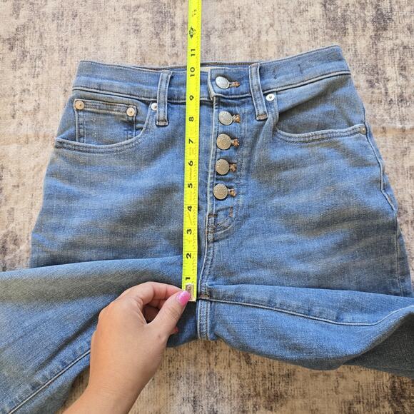 Madewell Jeans Womens 23 Blue The Perfect Vintage Wide-Leg Button Fly Raw Hem - Picture 7 of 10